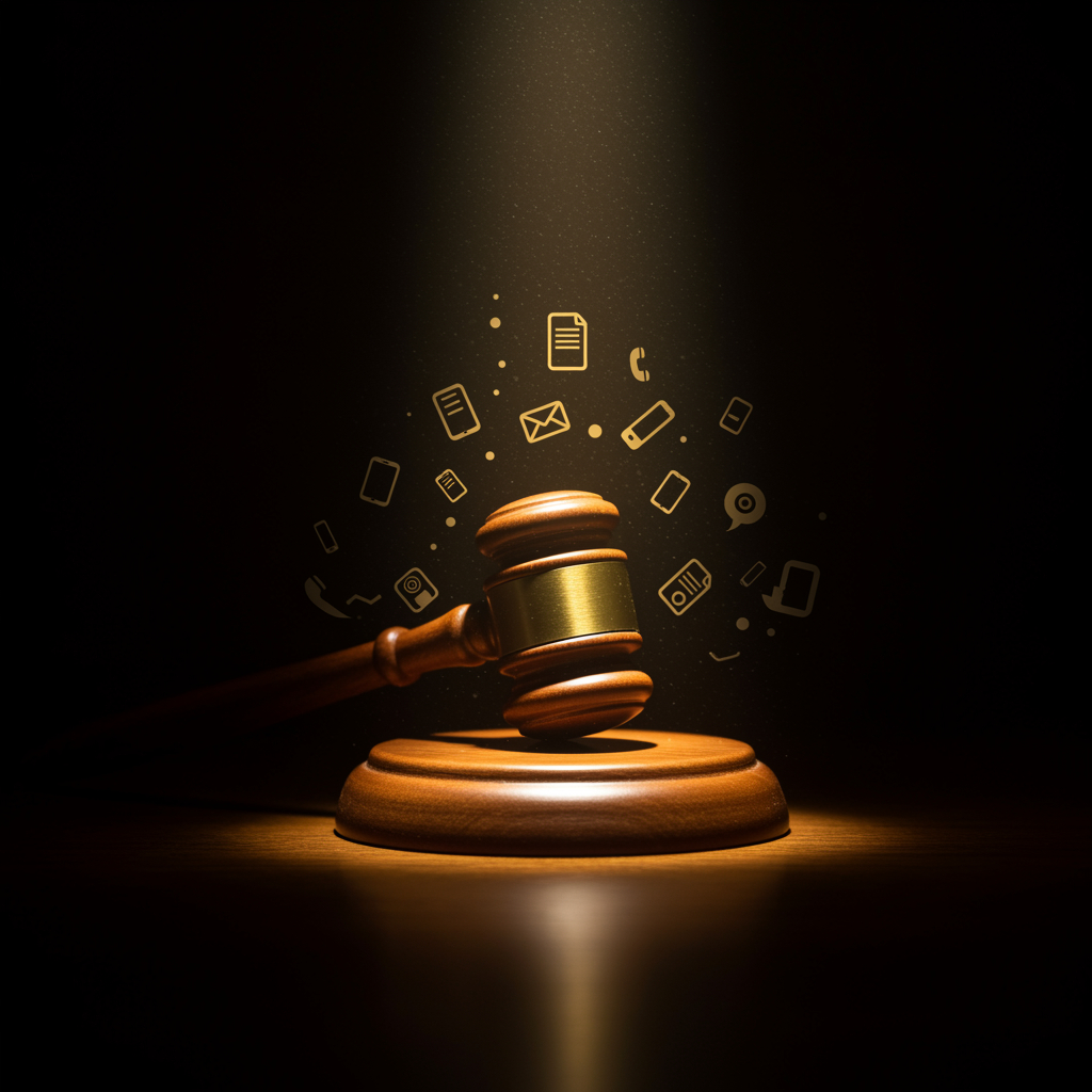 A wooden judge's gavel resting on a sound block
